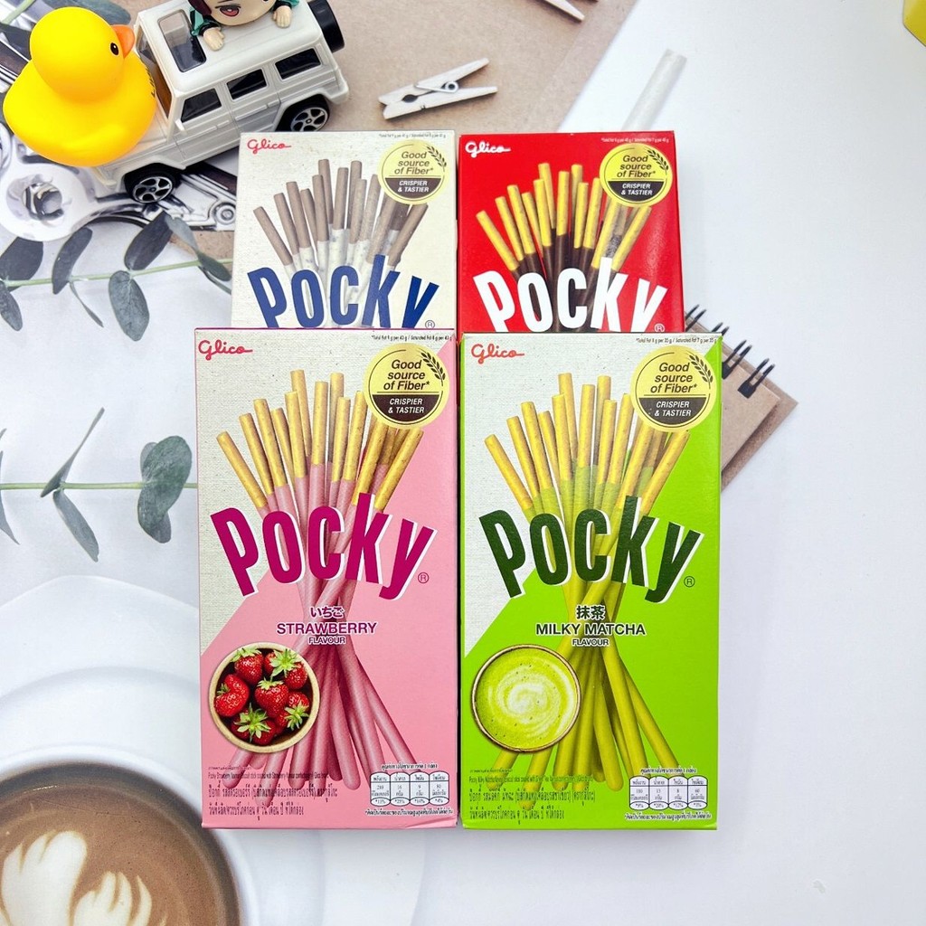 T Thailand Glico Pocky Pocky Biscuit Coating Bar หลายรสชาติ Influencer Chocolate PRETZ Pocky