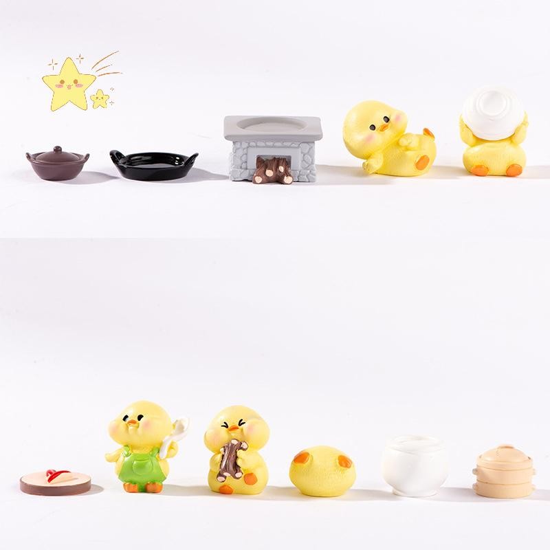 [ฯลฯ] การ์ตูนน่ารักครัวทําอาหารเป็ดน้อยสีเหลืองเรซิ่นเครื่องประดับขนาดเล็กไมโครภูมิทัศน์สก์ท็อปรถตกแต่งบ้าน [เจบี] - รูปที่ 5