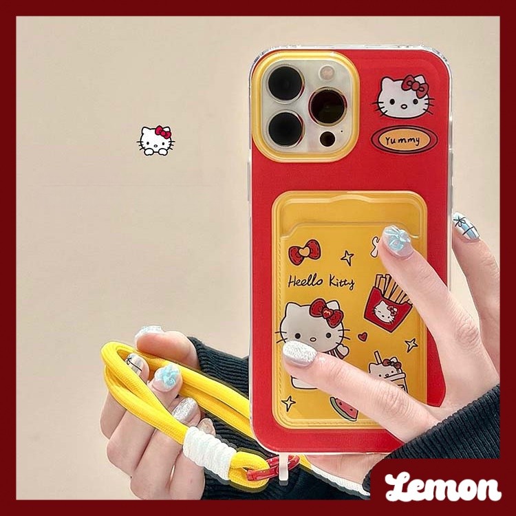 แมวน่ารักรูปแบบใหม่ผู้ถือบัตรพร้อมเชือกเส้นเล็กเคสโทรศัพท์สําหรับiphoneกรณี16promax 14plus 11 15 15promax 14promax 13pro 13promax 12promax xs xr