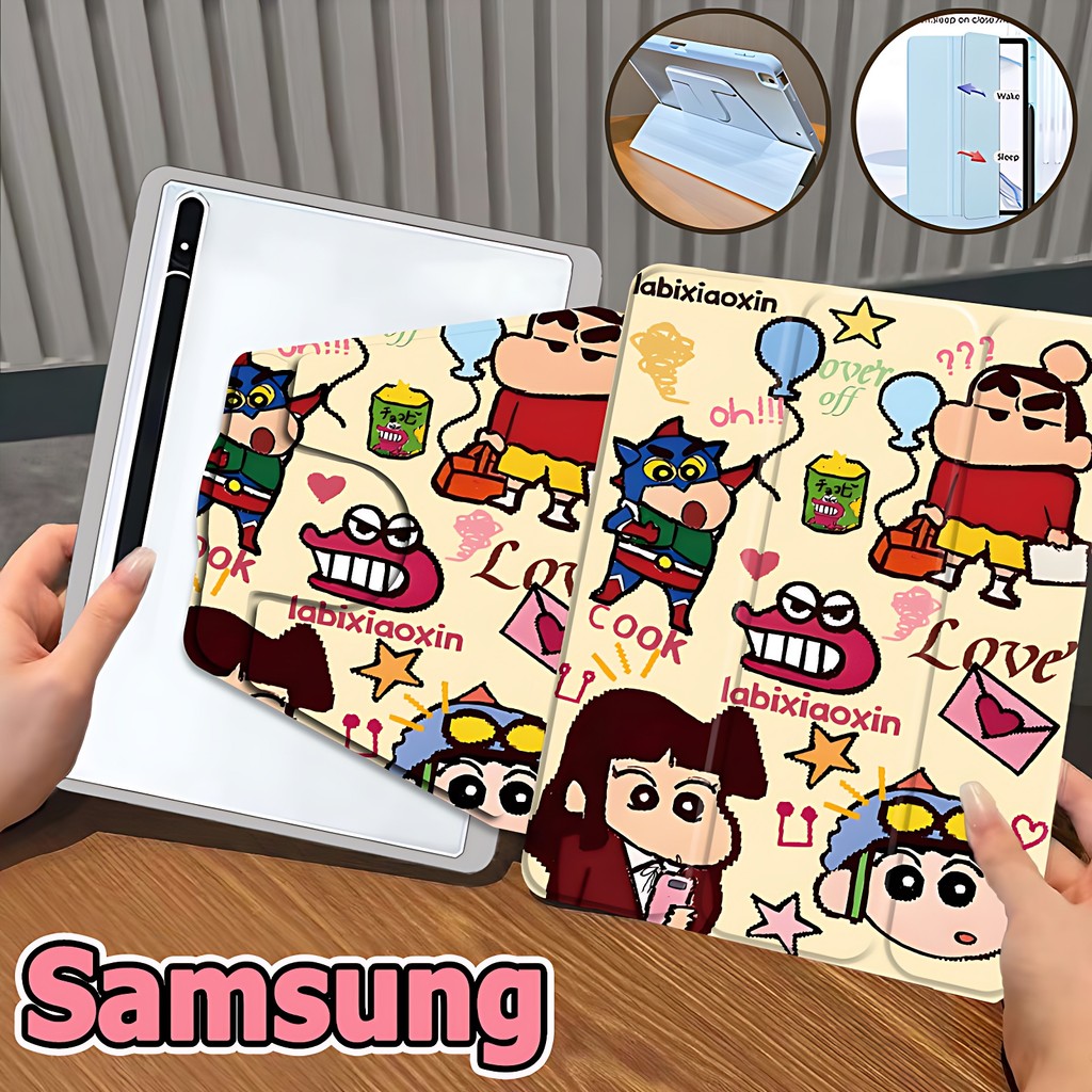 เคสฝาพับ ซัมซุง Tab case For Samsung Galaxy Tab S6 lite S7 S8 S9 S10+ S7FE S9FE S9FE+ A7 A8 A9 A9+ Galaxy Tab S8+ S9+ S7+ เคสหมุนได้360 Case Samsung Triple fold Xiaoxin เคส Galaxy