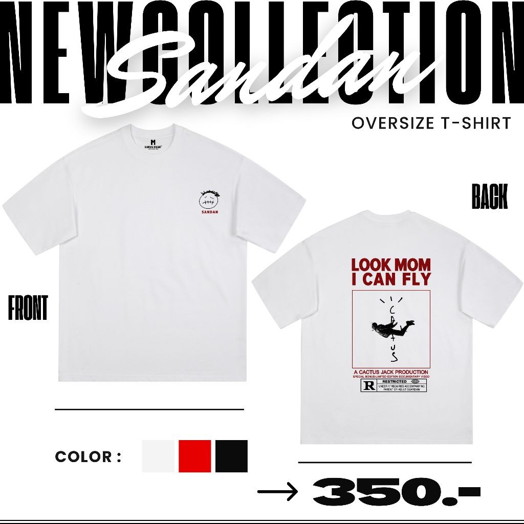 Sandan Oversize T-Shirt Cotton100/% I CAN FLY