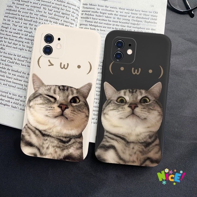 NICE CASE เคสโทรศัพท์แมวน่ารักกันกระแทกใหม่สำหรับ iPhone16 15 14 13 12 11 Pro MAX XSMax XS XR X 7P 8Plus-MF3