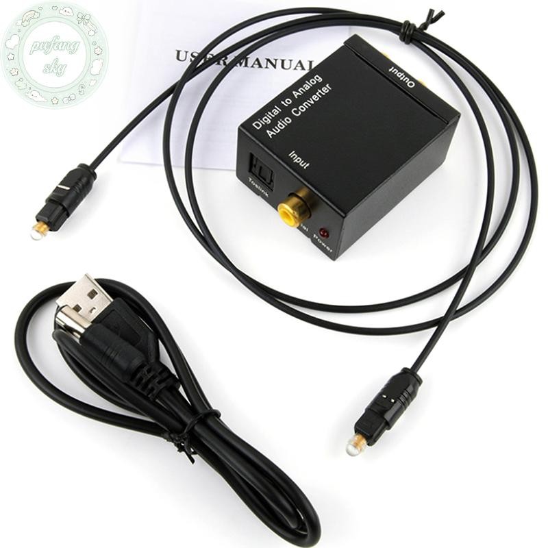 Pusky Optical Coax Toslink Digital to Ana Converter อะแดปเตอร์เสียงสเตอริโอ RCA L/R TH