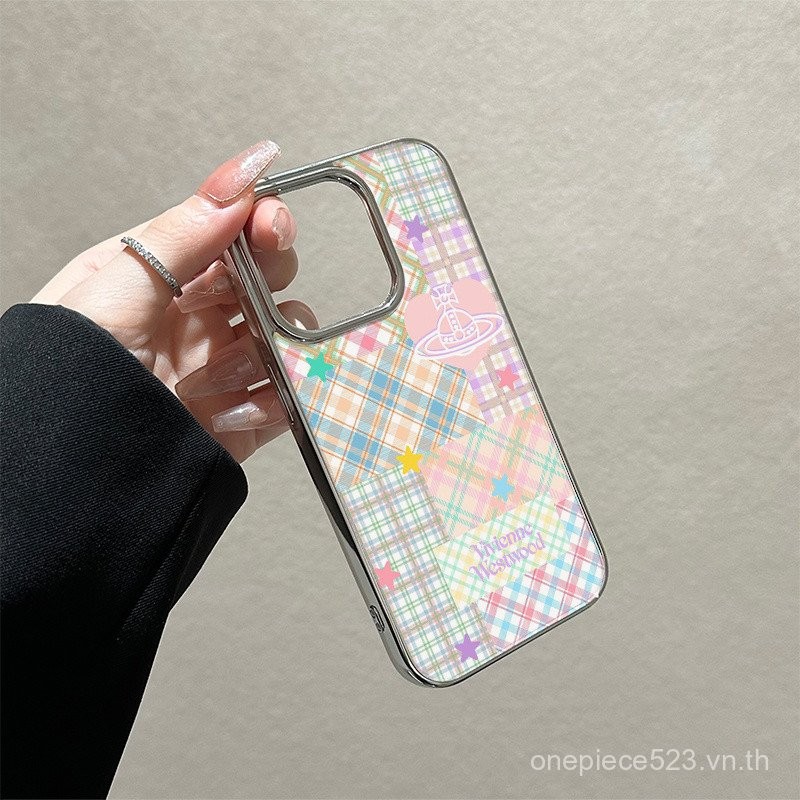 เคสโทรศัพท์ลายสก๊อตสีโดปามีนสำหรับแอปเปิ้ลสำหรับ iPhone 7/8PLUS 16PROMAX 12 15 14 13 11 PROMAX ชุบด้วยไฟฟ้ากรอบ xsmax XS XR 16 11 14 13 12 15 Pro อุปกรณ์ป้องกันการดูดซับแรงกระแทก qvsj - รูปที่ 2