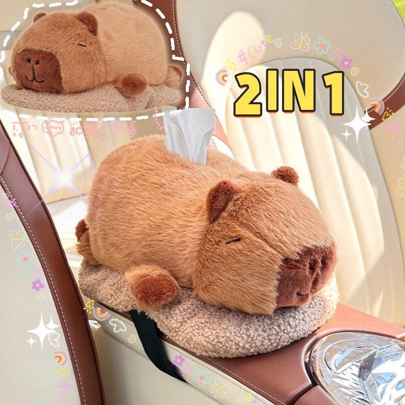 2in1 กล่องใส่ทิชชู่ ดับกลิ่น ถยนต์ดับกลิ่นรถยนต ที่ใส่ทิชชู่ในรถเก๋ๆกล่องใส่ทิชชู่ในรถ ตุ๊กตาใส่ทิชชู่