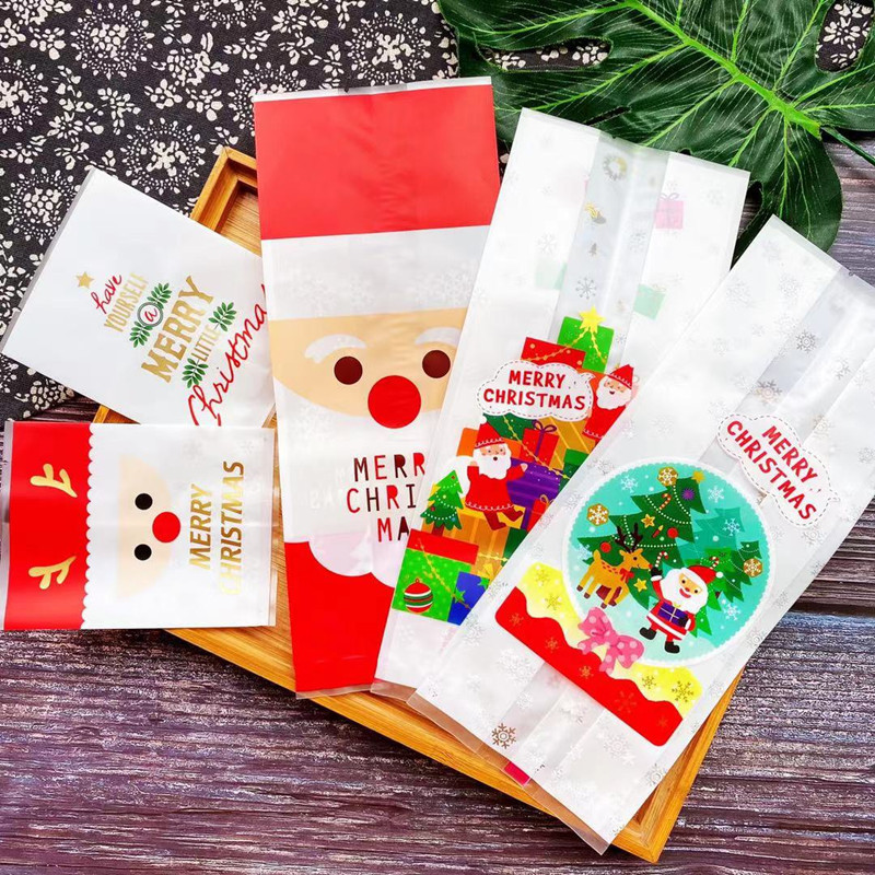 圣诞节包装袋水晶球长条形机封平口袋圣诞礼品礼物袋糖果老人包装huyasgtafc 11.13