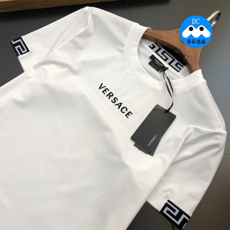 Unisex ในสต็อก VER แฟชั่นสบายๆฤดูร้อนผ้าฝ้ายหลวม cuffs โลโก้พิมพ์ plus ขนาดเสื้อยืดแขนสั้น XS-3XL