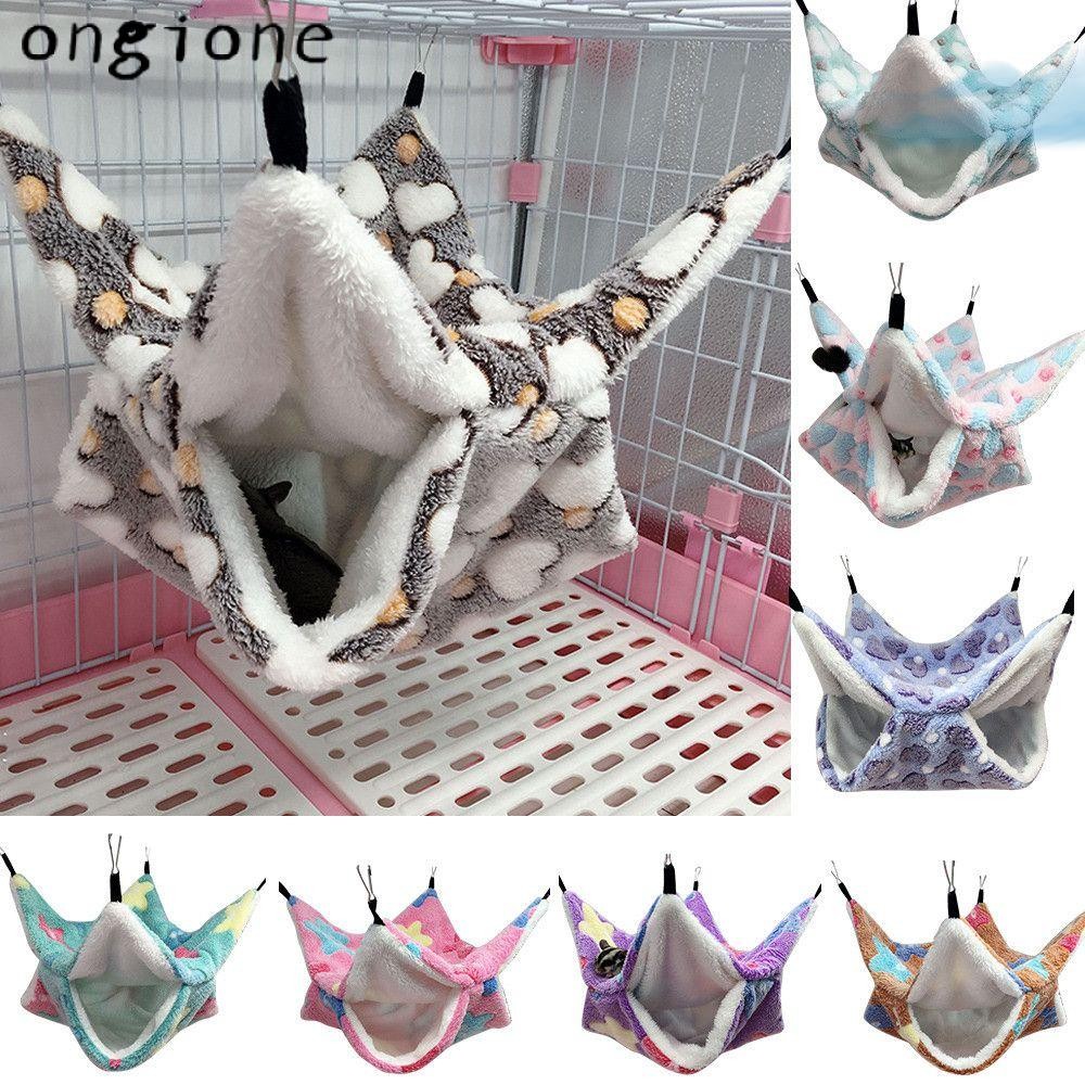 Ongione เปลญวนสัตว์เลี้ยงแฟชั่นเตียงกระรอกตุ๊กตาอบอุ่น
