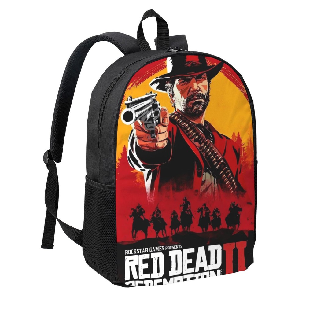 Red Dead Redemption 17in กระเป๋าเป้สะพายหลังน้ําหนักเบาเรียบง่าย