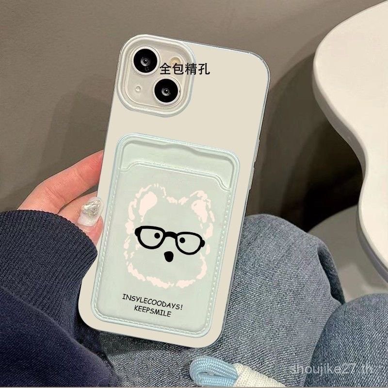 แว่นตาสเวนสำหรับสุนัข Apple 15/14/13PROMAX เคสนิ่มกันกระแทก12/11 XR/XS ขอบตรง8P rgtr