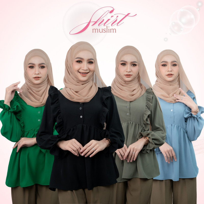 เสื้อแต่งระบาย งานแขนพองจั๊มข้อมือ ทรงต่ออกสม็อคหลัง ดีเทลน่ารัก ผ้าคอตตอนเจอร์ซ