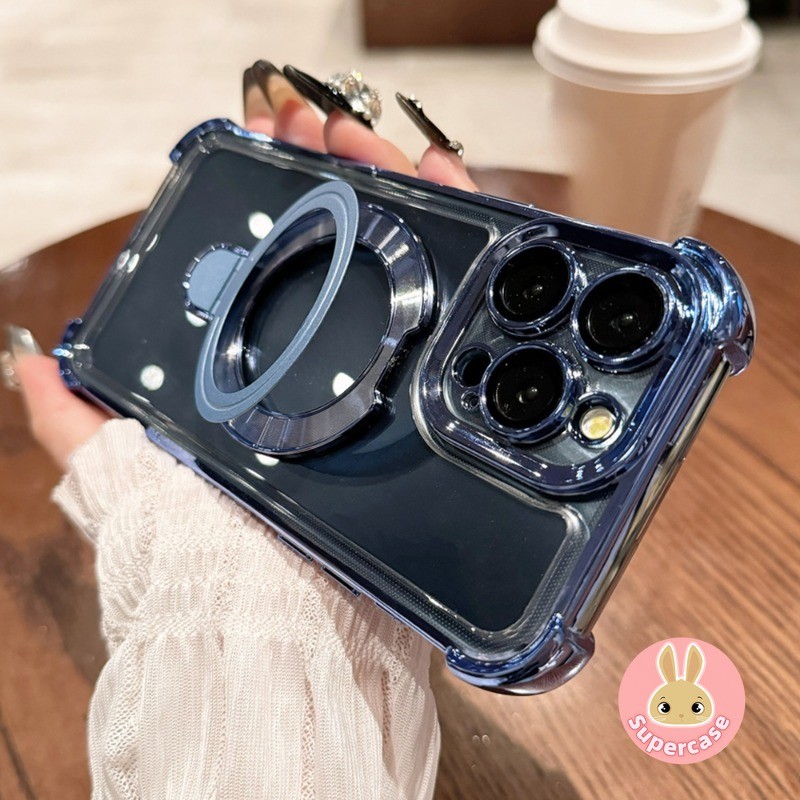 ขาตั้งแม่เหล็กหรูหราชุบกันกระแทกสําหรับ Google Pixel 10 9 8 7 Pro XL 9A 8A 7A GooglePixel10 GooglePi