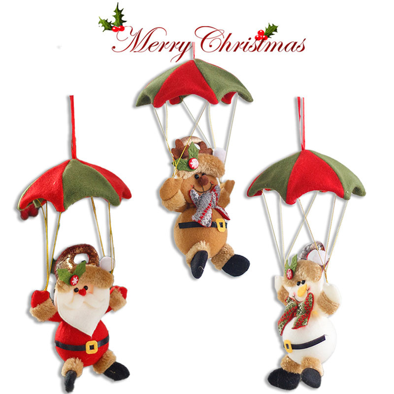 ประดับต้นคริสต์มาส Santa Claus ตกแต่งคริสต์มาส ร่มชูชีพ ของเล่นเด็ก ของขวัญคริสต์มาส