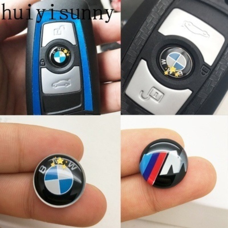 Hys BMW สติกเกอร์โลโก้กุญแจสําหรับ 3 Series 5 Series 7 Series X3 X4 X5 X6 E46 E60 F30 F10 ปุ่มโลหะสมาร์ทรีโมทคอนโทรลโลโก้