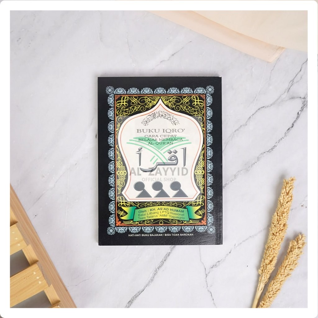 Al-Zayid IQRO BOOK (SOFTCOVER) - เรียนรู้การอ่าน Hijaiyah - Iqro Black - หนังสือ TPA TPQ สําหรับเด็ก