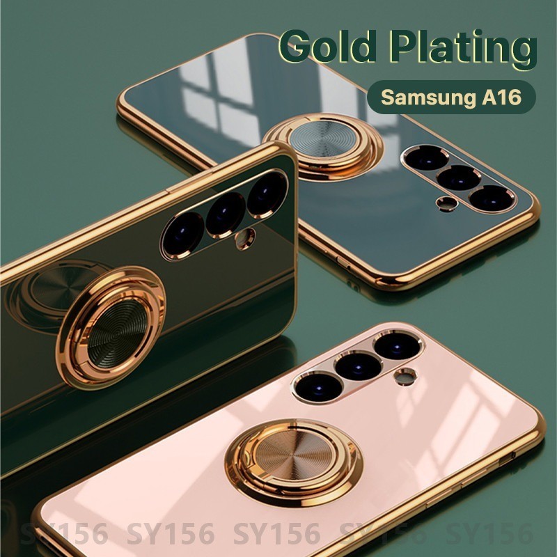 เคส Samsung A56 A16 A55 A36 A26 A54 A06 A35 A36 A34 A33 A25 A52s A52 A53 A73 A15 A05 A05s กรณีผู้ถือแหวนปกอ่อนความงามกันกระแทกหนา Air Cushion Anti-Fall