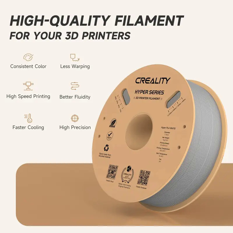 CREALITY High Speed PLA Filament 1.75mm 1KG Hyper Series PLA Consumables 3D PLA Filament for Crealit