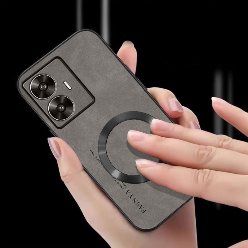 เคส ปลอก realme C55 realme C55 NFC โทรศัพท์กรณีป้องกันการสั่นสะเทือนแม่เหล็กแหวนดูดฝาครอบป้องกันที่มีขอบนุ่มและลื่นปกหลัง ybpcxq