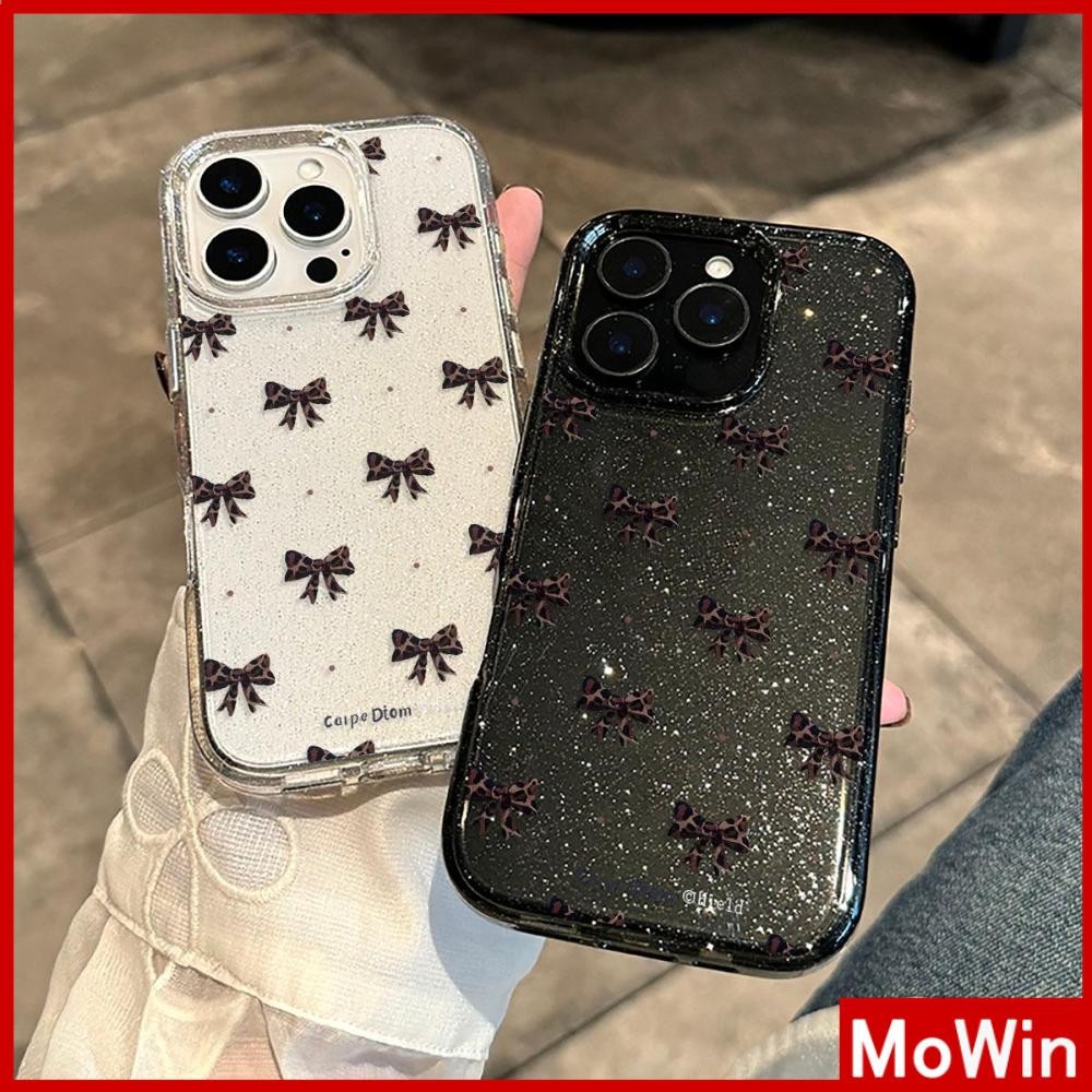 Movin - เคส iPhone 16 Pro Max iPhone 11 เคสใสแบบแวววาว TPU นุ่มสีสันสด โบว์สวยๆ สีสันสดใส น่ารัก Compatible iPhone15 Pro max 14 13 12 Pro max XS XR 7 Plus 8 Plus