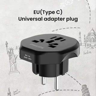 Philips ปลั๊กอะแดปเตอร์ ปลั๊กอะแดปเตอร์ ท่องเที่ยวสากล ตัวแปลงไฟ UK EU US AUS