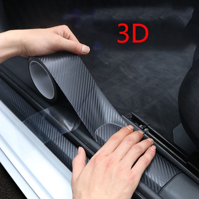 3droll Frost คาร์บอนไฟเบอร์ฟิล์มป้องกันรถ / Anti-collision Self กาวสติกเกอร์ป้องกันรถ Scratch Protector ขอบประตูและประตู Sill Guards สติกเกอร์ / รถ Trim Molding Pr