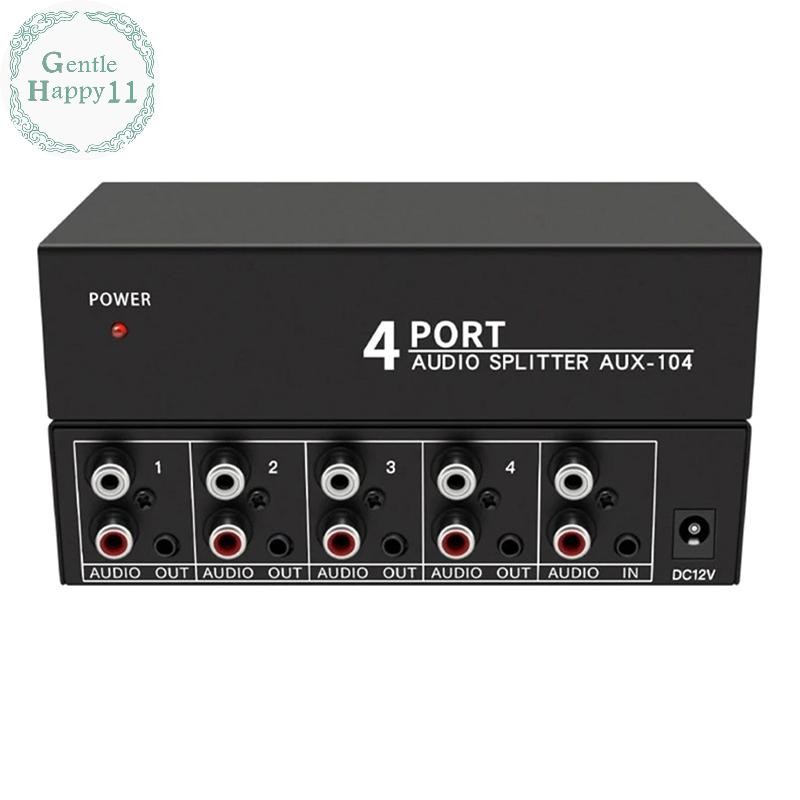Gentlehappy RCA Aux Audio Switcher 4 in 1 Out เสียงสเตอริโอ 4X1 3.5 มม.Aux L/R RCA Audio Switch Box Analog Audio Selector, B TH
