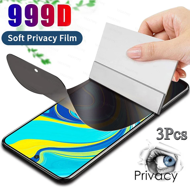 Xiaomi PocoF7 PocoF6 3 ชิ้น 999D คลุมทั้งหมด Anti Spy ความเป็นส่วนตัวฟิล์ม Hydrogel นุ่มสําหรับ Xiao