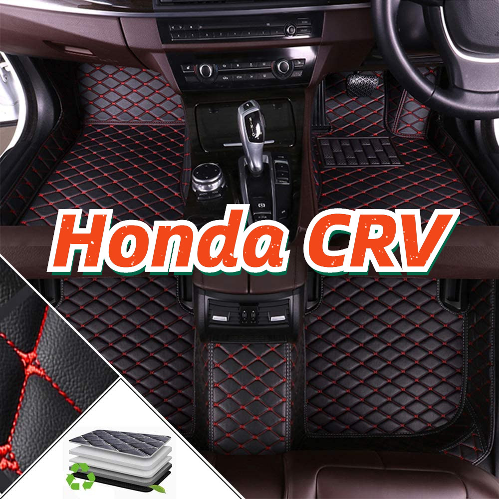 [สินค้าพร้อมส่ง] พรมรถยนต์ (Honda CRV  CR-V) พรมปูพื้นกันน้ำ พรมในรถ พรมหนังสำหรับวางเท้า
