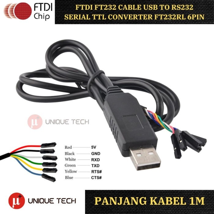 FTDI FT232 สาย USB ถึง RS232 SERIAL TTL CONVERTER FT232RL 6 PIN UART