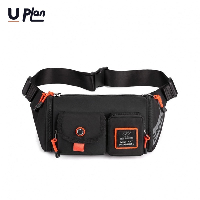 UPLAN กระเป๋าคาดเอวแฟชั่นสําหรับผู้ชาย คาดหน้าอก สะพายไหล่ กันน้ํา ปีนเขา