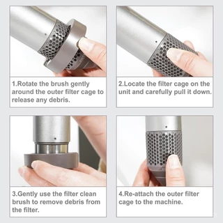 แปรงทำความสะอาดฟิลเตอร์สำหรับ Dyson Airwrap Styler, อุปกรณ์แปรงทำความสะอาดฟิลเตอร์ที่เข้ากันได้กับ Dyson HS01 HS05 Hair Styler