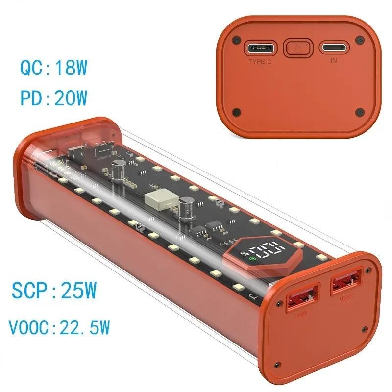 21700 แบตเตอรี่กล่องเก็บ 4 ช่อง DIY Power Bank กล่องสําหรับ 21700 Charger Dual USB เอาต์พุต TypeC อิ
