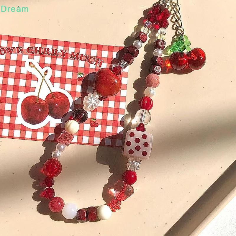 <Dream>เชอร์รี่จี้โทรศัพท์มือถือกรณีโซ่CCDกล้องสลิงเชือกโบราณAlcoveจี้DIY Handmadeลูกปัดanti-dropเชือกลดราคา