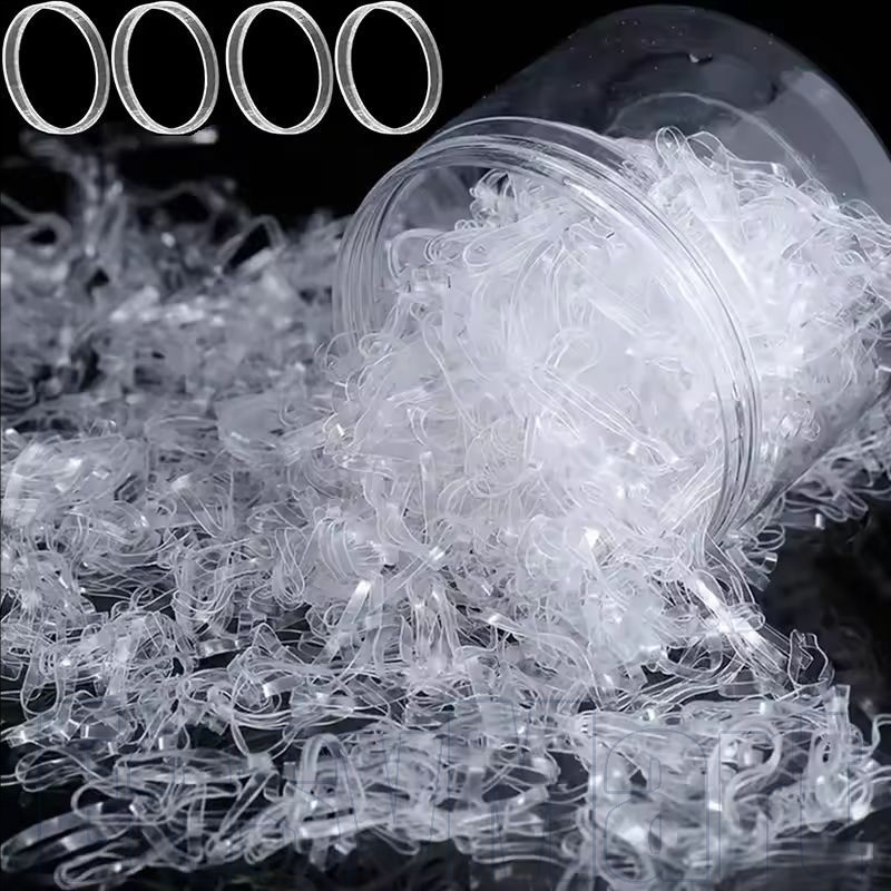 200/500ชิ้นยืดหยุ่นโปร่งใสผมวง-นุ่มนํามาใช้ใหม่ผมผูก-เชือกผมนางฟ้า-สาวผู้ถือผมหางม้าอุปกรณ์ผม-แหวนผมยาง-เครื่องมือจัดแต่งทรงผม