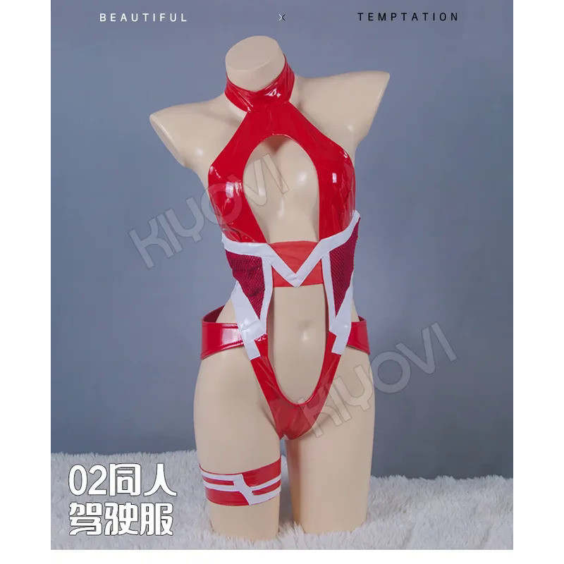 QY DARLING in the FRANXX ZERO TWO 02 and 015 Ichigo Cosplay Costume Woman Sexy Leather Jumpsuits Cos