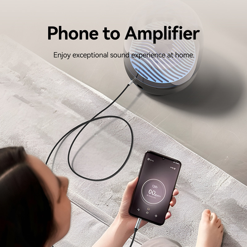 Vention TRS 3.5 มม. ชายเป็น TS 6.35 มม. สายสัญญาณเสียงชายในอลูมิเนียมอัลลอยด์พร้อมปลอกถักไนลอน