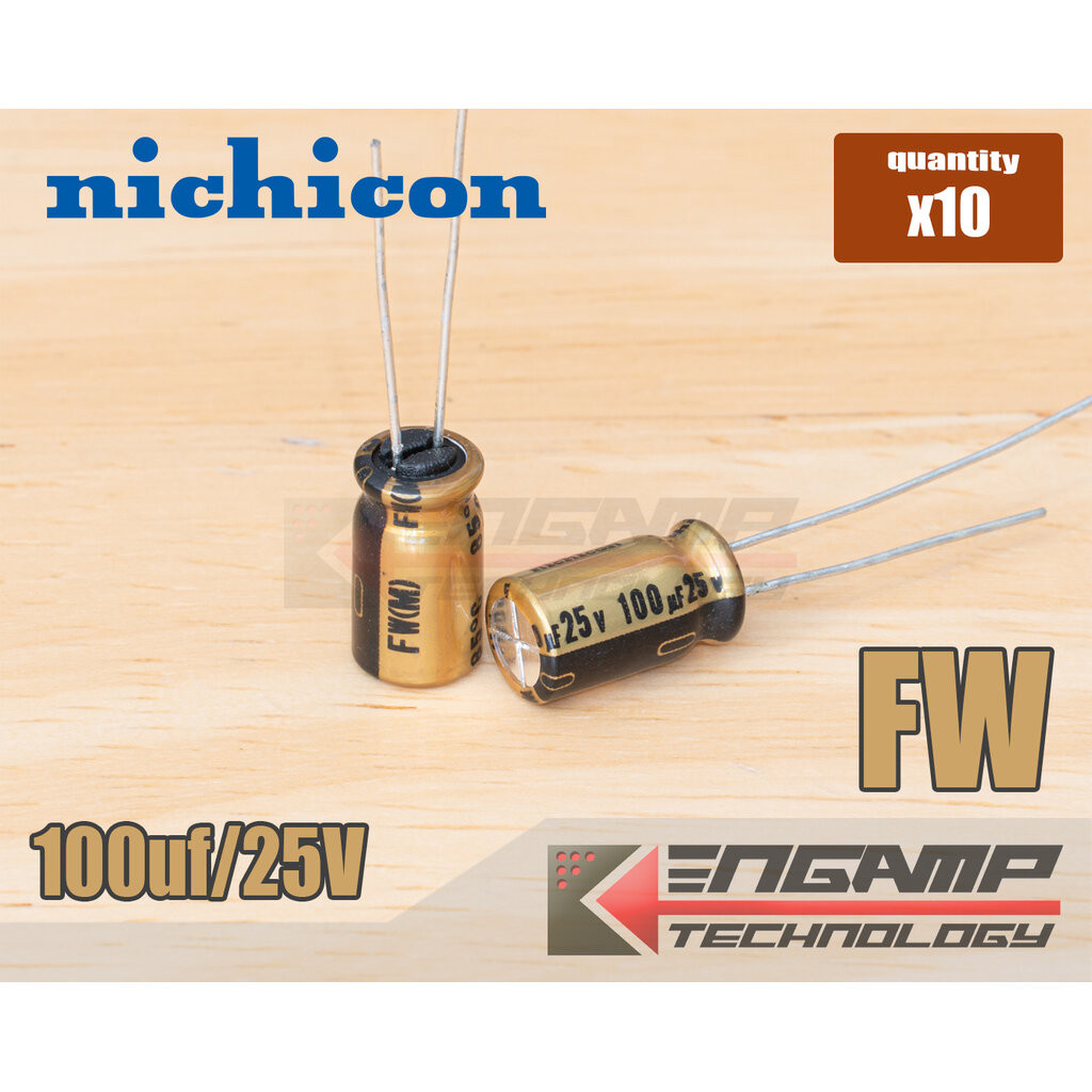 (10ตัว) [E-CAP] 100uF/25V 85ºC Nichicon FW(M) 6.3x11mm P=2.5mm