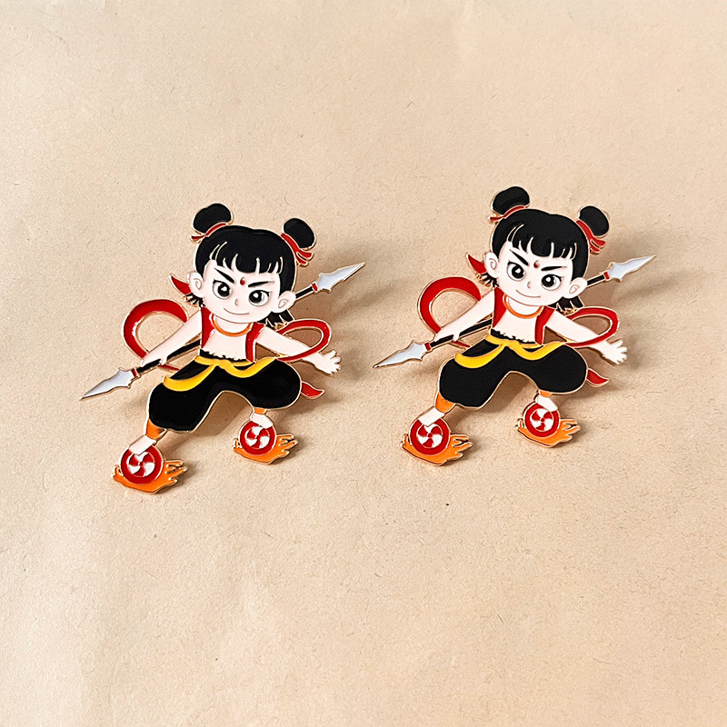 การ์ตูนใหม่ Nezha Make Sea Devil เข็มกลัดเด็ก Creative เสื้อผ้านักเรียนกระเป๋าอุปกรณ์เสริมป้ายโลหะของขวัญเหรียญ