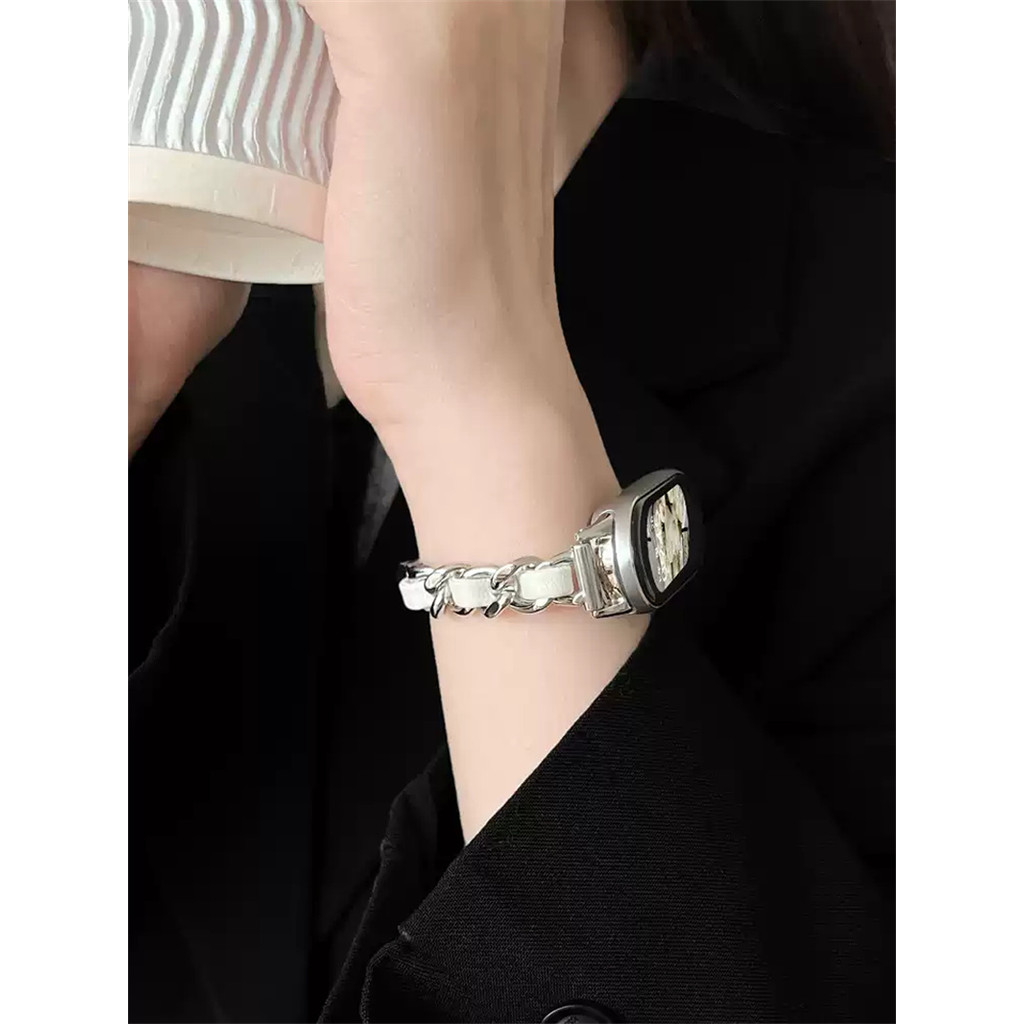 สายนาฬิกาผู้หญิงสร้อยข้อมือหรูหราสําหรับ Xiaomi Mi Band 9 8 NFC Redmi Watch 5 4 Active/Lite สร้อยข้อมือสายนาฬิกาอัจฉริยะนาฬิกาข้อมือสําหรับ Mi Band