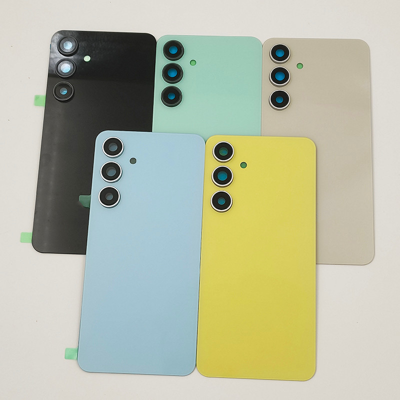 อะไหล่ทดแทนสําหรับ Samsung S24 FE S721 แก้วแบตเตอรี่ฝาหลังประตูด้านหลังสําหรับ Galaxy S24FE พร้อมเลนส์กล้อง