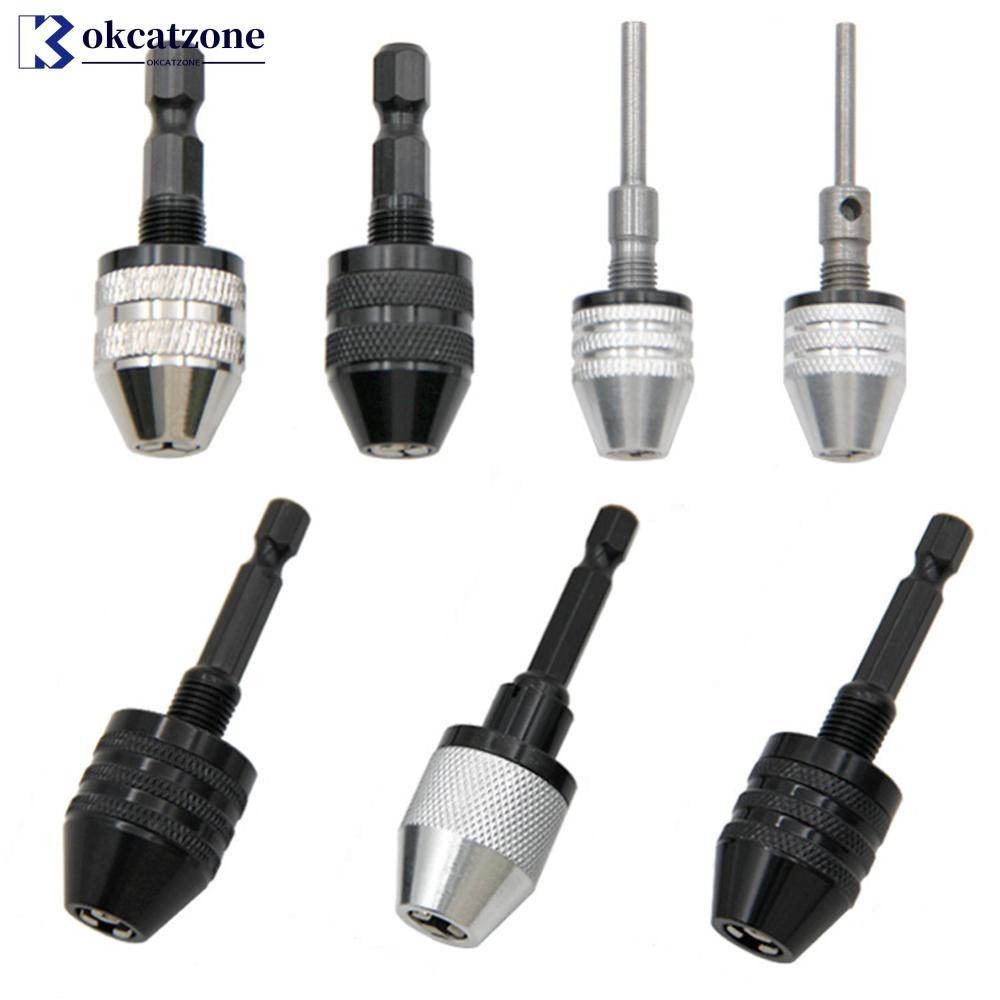 OKCATZONE เปลี่ยนอย่างรวดเร็ว Keyless เจาะ Bit Chuck Hex Shank อะแดปเตอร์แปลงเครื่องมือไฟฟ้า Micro มอเตอร์ Clamp Chuck เครื่องบดเจาะ Chuck C2D8