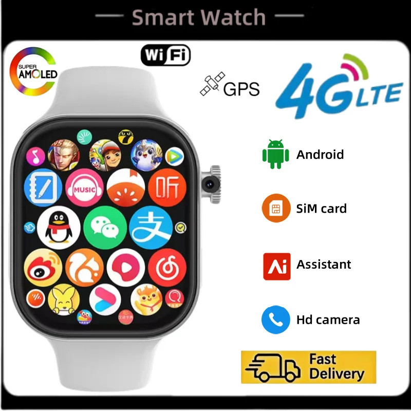 VP99 4G Android Smartwatch 2.29 นิ้วจอกว้าง LTE 180 ° ช่องเสียบซิมการ์ดกล้องหมุนได้ GPS WIFI Global 