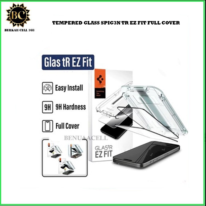 BCL168- TEMPERED GLASS FIT FULL COVER SPIG3N TR EZ สําหรับ IPHONE 16 PRO 16 PRO MAX 15 15 PLUS 15 PR