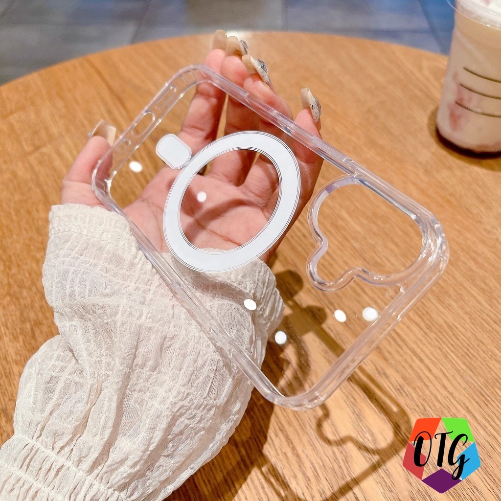 ใสเคสแม่เหล็ก for Iphone 17 11 16 Pro Max 15 12 14 13 Pro Max ชาร์จไร้สาย เคสโทรศัพท์ สวย กันกระแทก เคสมือถือ TPU - รูปที่ 4