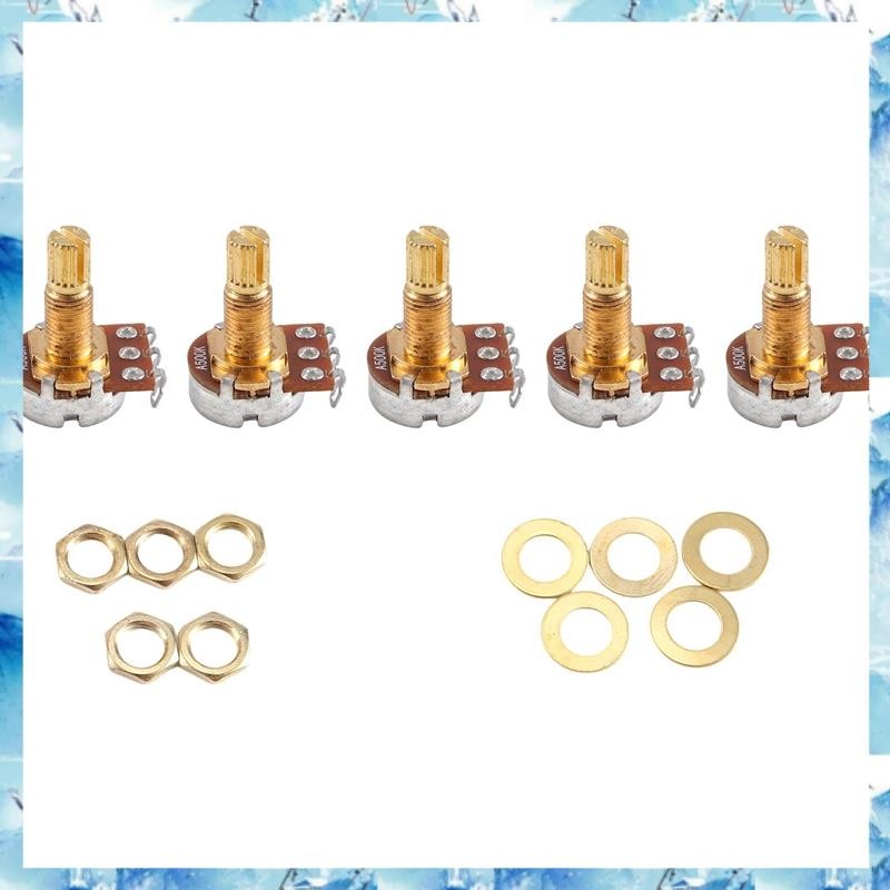 [ ] กีตาร์ Potentiometer Audio Volume & Tone Pots Switch Control A500k Split Shaft Taper Potentiomet