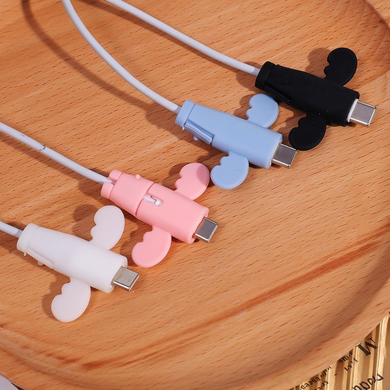 น่ารัก Little Angel สายเคเบิลข้อมูลฝาครอบป้องกัน Anti-break Bites Cable Winder Cable Organizer USB TypeC Data Line Sleeve - รูปที่ 6