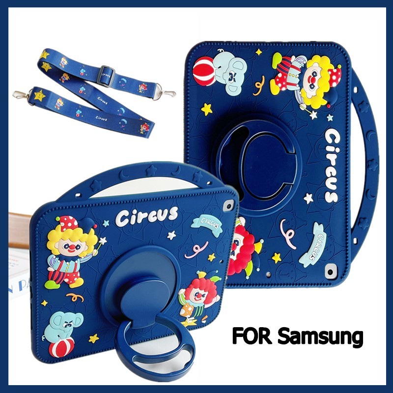 สายรัดการ์ตูน circus สําหรับ Samsung Galaxy Tab A7 Lite A8 A9 A9 + Plus S6 Lite 10.4 "11 "10.5" 8.7 