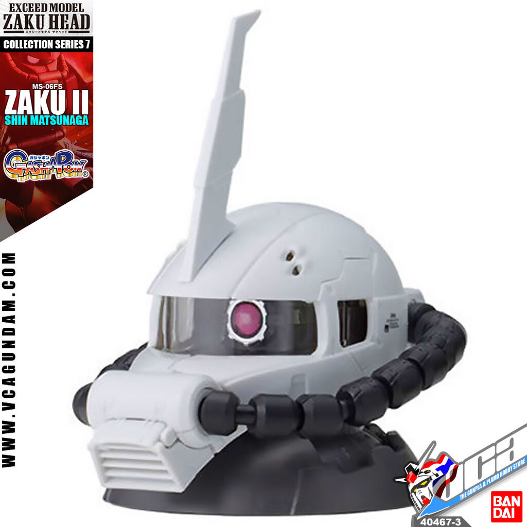 BANDAI GASHAPON EXCEED MODEL ZAKU HEAD 7 MS-06FS ZAKU II SHIN MATSUNAGA CUSTOM โมเดล หัวซาคุ VCA GUN