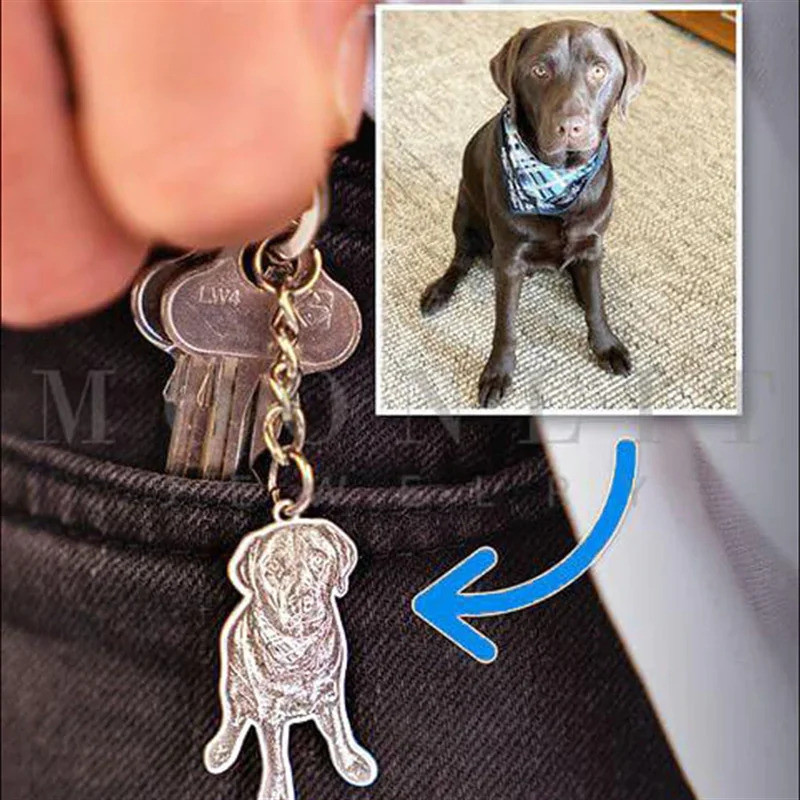 Personalized Car Keychain Custom Dog Cat Picture Pendant Cute Animal  Gifts Engraved Images Keyring 