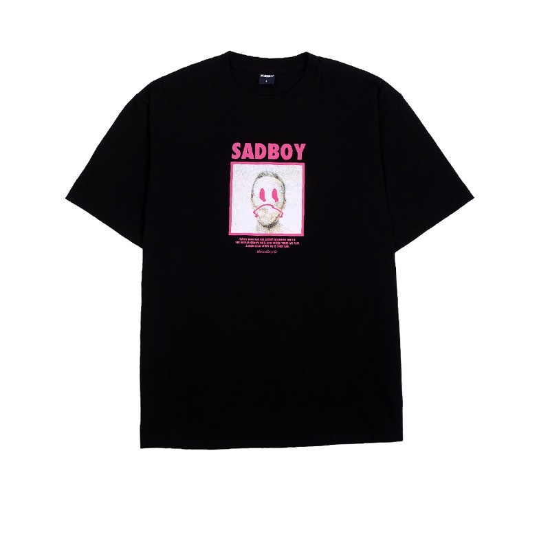 ผ้าฝ้ายแท้HOMEBOY เสื้อยืดผู้ชายลาย SADBOYS-3XLSize S-5XL